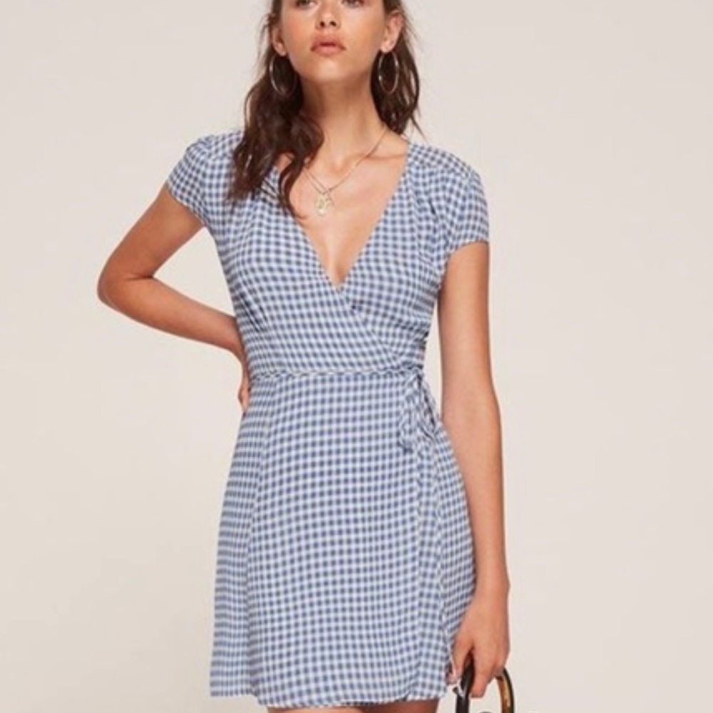 Reformation oyster dress in skyline blue size small